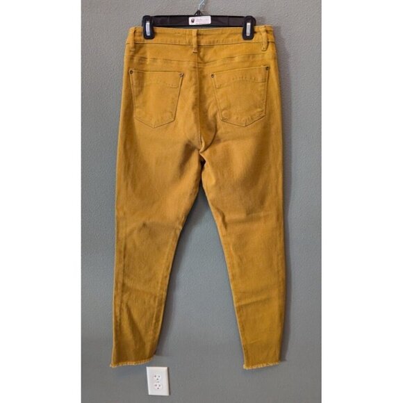 a loves a Women's Jeans Ankle Mustard Yellow Fringe Boho 30 - Picture 2 of 5